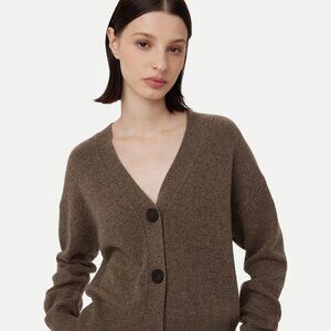 The Button-Up cardigan 100% wool color Brown